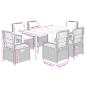 Preview: 7-tlg. Garten-Essgruppe mit Kissen Beige Poly Rattan