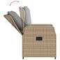 Preview: 3-tlg. Garten-Essgruppe mit Kissen Beige Poly Rattan