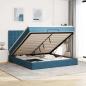 Preview: ARDEBO.de - Ottoman-Bett mit Matratzen & LEDs Dunkelblau 160x200 cm Samt