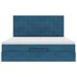 Preview: Ottoman-Bett mit Matratzen & LEDs Dunkelblau 160x200 cm Samt