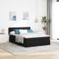 Preview: Ottoman-Bett mit Matratze Schwarz 140x200 cm Samt