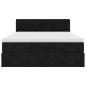 Preview: Ottoman-Bett mit Matratze Schwarz 140x200 cm Samt