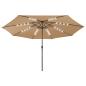 Preview: ARDEBO.de - Sonnenschirm mit LED-Beleuchtung 400 cm Taupe
