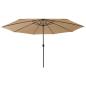 Preview: Sonnenschirm mit LED-Beleuchtung 400 cm Taupe