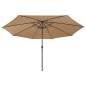 Preview: Sonnenschirm mit LED-Beleuchtung 400 cm Taupe