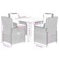 Preview: 5-tlg. Garten-Essgruppe mit Kissen Beige Poly Rattan