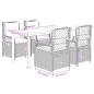 Preview: 5-tlg. Garten-Essgruppe mit Kissen Braun Poly Rattan