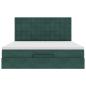 Preview: Ottoman-Bett mit Matratzen & LEDs Dunkelgrün 160x200 cm Samt