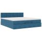 Preview: Ottoman-Bett mit Matratze Dunkelblau 160x200 cm Samt