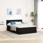 Preview: Ottoman-Bett mit Matratze Schwarz 140x200 cm Samt