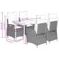 Preview: 5-tlg. Garten-Essgruppe mit Kissen Beige Poly Rattan