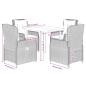 Preview: 5-tlg. Garten-Essgruppe mit Kissen Hellgrau Poly Rattan