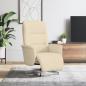 Preview: ARDEBO.de - Relaxsessel mit Fußhocker Creme Stoff