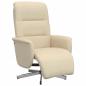 Preview: Relaxsessel mit Fußhocker Creme Stoff
