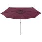 Preview: Sonnenschirm mit LED-Beleuchtung 400 cm Bordeaux