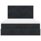 Preview: Ottoman-Bett mit Matratzen & LEDs Schwarz 140x200 cm Samt