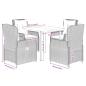 Preview: 5-tlg. Garten-Essgruppe mit Kissen Braun Poly Rattan