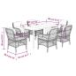 Preview: 7-tlg. Garten-Essgruppe mit Kissen Hellgrau Poly Rattan
