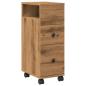 Preview: Badschrank Schmal mit Rollen Artisan-Eiche Holzwerkstoff