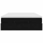 Preview: Ottoman-Bett mit Matratze Schwarz 140x200 cm Samt