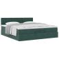 Preview: Ottoman-Bett mit Matratze Dunkelgrün 160x200 cm Samt