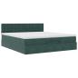 Preview: Ottoman-Bett mit Matratze Dunkelgrün 160x200 cm Samt