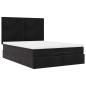 Preview: Ottoman-Bett mit Matratzen & LEDs Schwarz 140x200 cm Samt