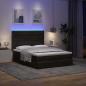 Preview: Ottoman-Bett mit Matratzen & LEDs Schwarz 140x200 cm Samt