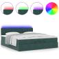 Preview: Ottoman-Bett mit Matratze & LEDs Dunkelgrün 160x200 cm Samt
