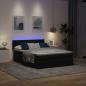 Preview: Ottoman-Bett mit Matratze & LEDs Schwarz 140x200 cm Samt