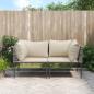 Preview: ARDEBO.de - Garten-Ecksofas mit Kissen 2 Stk. Grau Poly Rattan