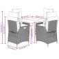 Preview: 5-tlg. Garten-Essgruppe mit Kissen Schwarz Poly Rattan
