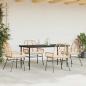 Preview: 5-tlg. Garten-Essgruppe mit Kissen Braun Poly Rattan Glas