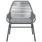 Preview: ARDEBO.de - 5-tlg. Garten-Essgruppe mit Kissen Grau Poly Rattan Glas