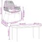 Preview: 5-tlg. Garten-Essgruppe mit Kissen Grau Poly Rattan Glas