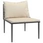 Preview: 3-tlg. Garten-Lounge-Set mit Kissen Grau Poly Rattan