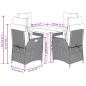 Preview: 5-tlg. Garten-Essgruppe mit Kissen Braun Poly Rattan