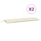 Preview: Gartenbank-Auflagen 2 Stk. Cremeweiß 150x50x7 cm Oxford-Gewebe