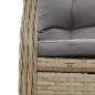 Preview: 3-tlg. Garten-Essgruppe mit Kissen Beige Poly Rattan