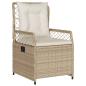 Preview: 3-tlg. Garten-Essgruppe mit Kissen Beige Poly Rattan