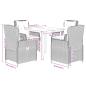 Preview: 5-tlg. Garten-Essgruppe mit Kissen Beige Poly Rattan