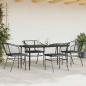 Preview: 5-tlg. Garten-Essgruppe mit Kissen Schwarz Poly Rattan Glas