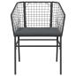Preview: 5-tlg. Garten-Essgruppe mit Kissen Schwarz Poly Rattan Glas