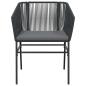 Preview: 5-tlg. Garten-Essgruppe mit Kissen Schwarz Poly Rattan Glas