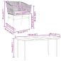 Preview: 5-tlg. Garten-Essgruppe mit Kissen Schwarz Poly Rattan Glas
