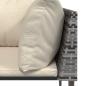 Preview: 3-tlg. Garten-Lounge-Set mit Kissen Grau Poly Rattan