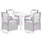 Preview: 5-tlg. Garten-Essgruppe mit Kissen Beige Poly Rattan