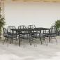 Preview: 9-tlg. Garten-Essgruppe mit Kissen Schwarz Poly Rattan Glas