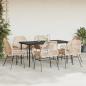 Preview: 7-tlg. Garten-Essgruppe mit Kissen Braun Poly Rattan Glas