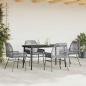 Preview: 5-tlg. Garten-Essgruppe mit Kissen Grau Poly Rattan Glas